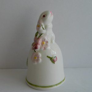Mini Easter Bell Bunny Rabbit Flowers Avon 1984